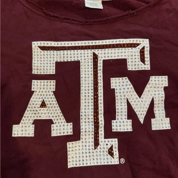 AGGIES ⭐️ Women's Maroon Sweater with Rhinestone Logo - Picture 2 of 5